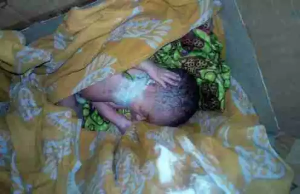 WICKEDNESS!! Day-Old Baby Boy Dumped Inside Carton In Benue (Pictured)